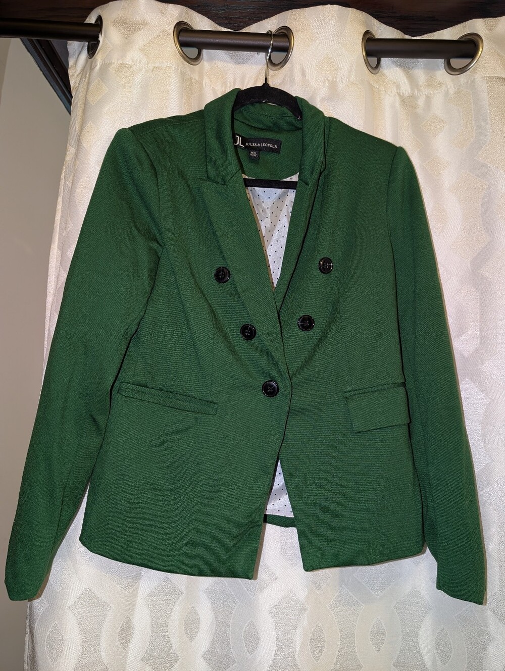 Jules & Leopold Emerald Green Double-Breasted Blazer